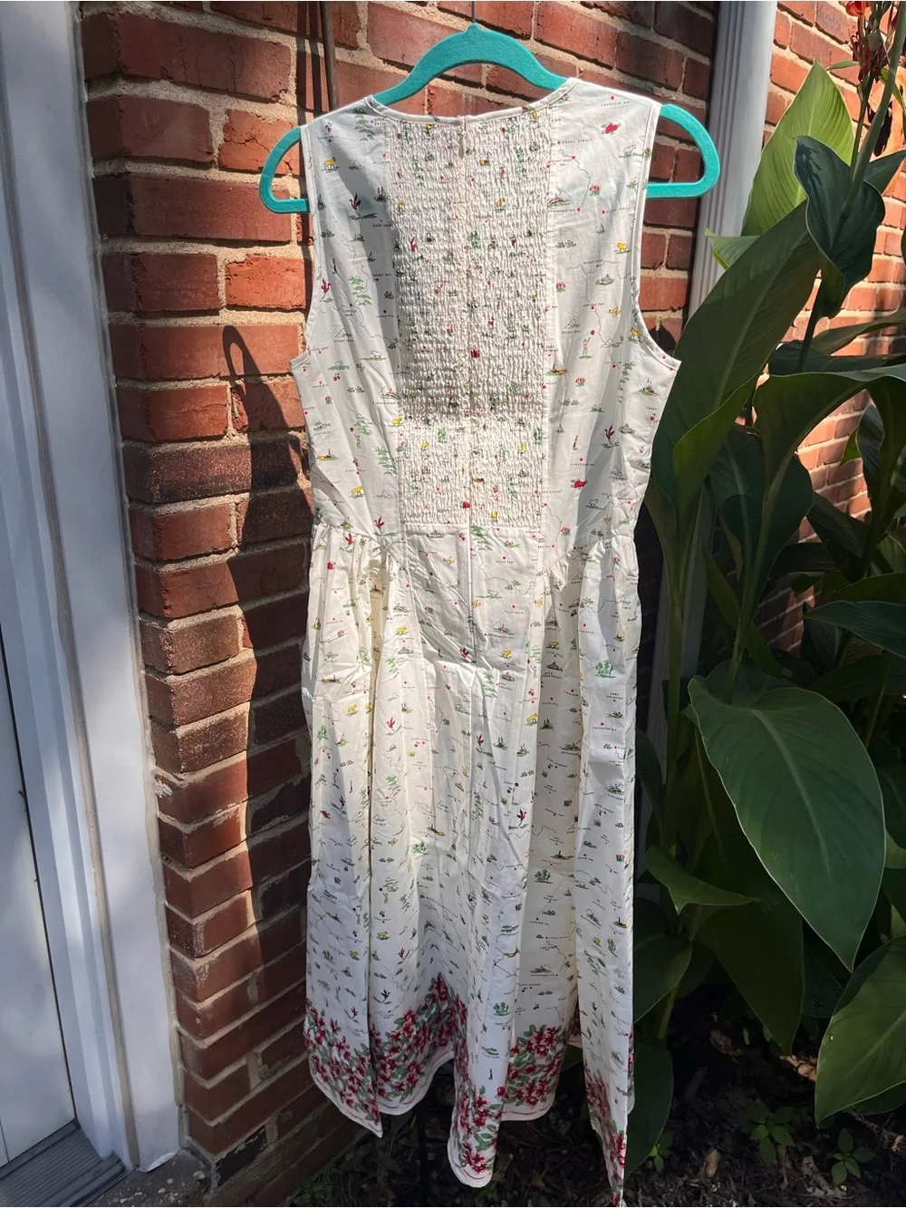 J Crew V-Neck Dress in Map Print NWT